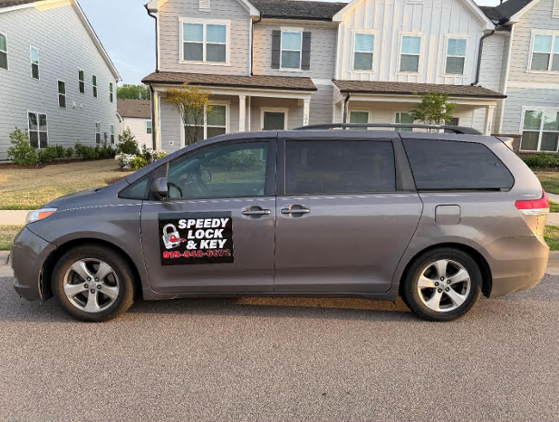 Speedy Lock & Key branded service van in Fuquay-Varina